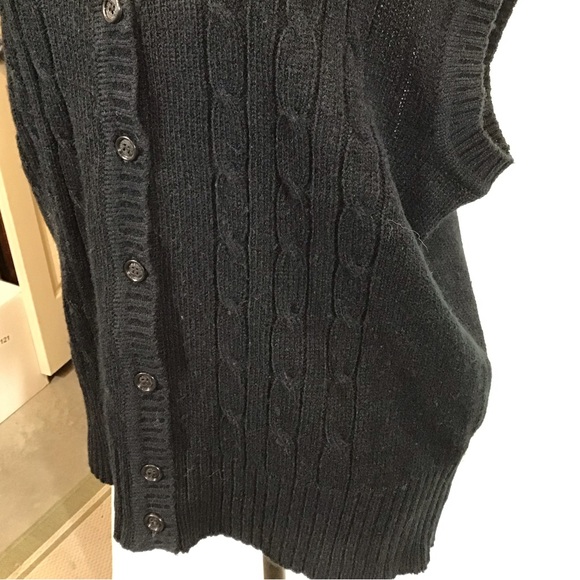 80s Vintage Options Womens Cable Knit Sweater Vest Size XL Sleeveless Button Up - Picture 13 of 16